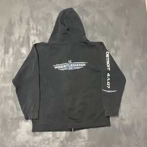 Vintage WrestleMania 23‎ Zip Up Hoodie Mens XL Black 2000s WWE Detroit